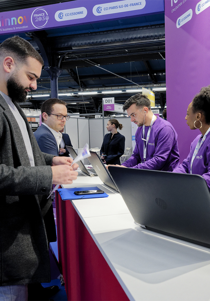 Accompagnement des participants par les équipes Vimeet lors de Techinnov